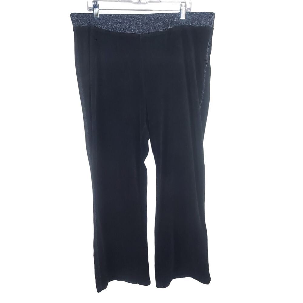 Black Velour Wide Leg  Sweatpants| 2x